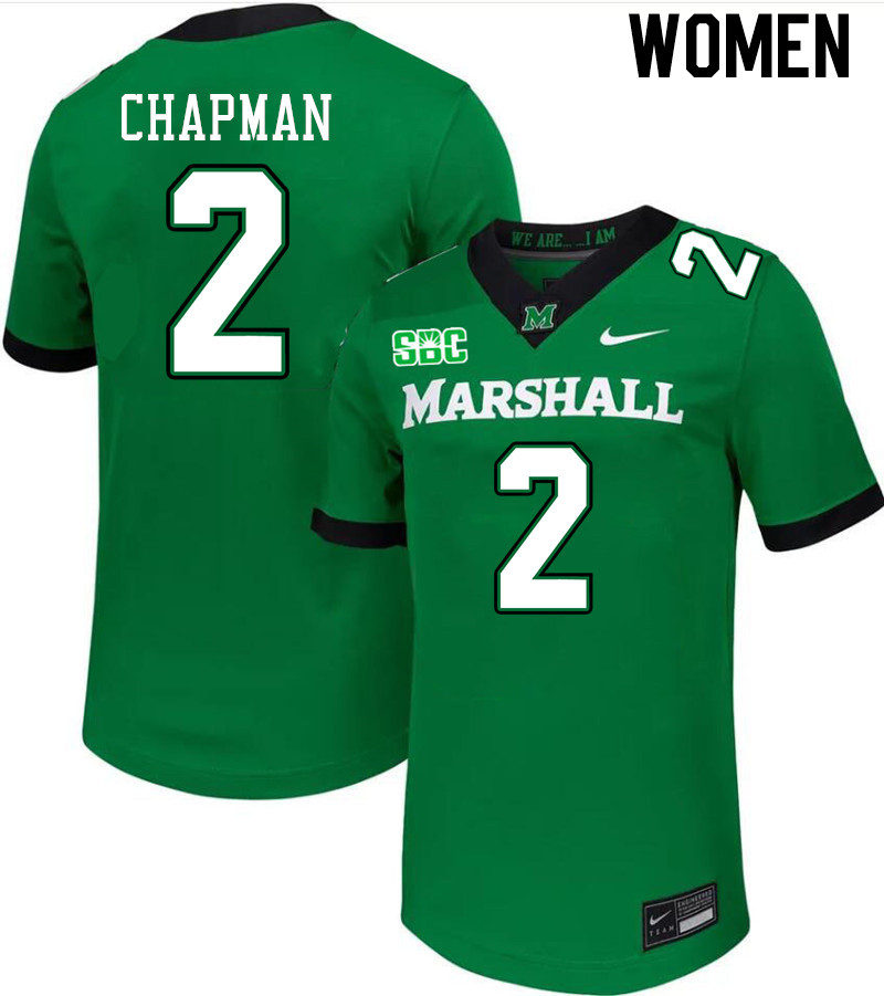 Women #2 Tychaun Chapman Marshall Thundering Herd SBC Conference College Football Jerseys Stitched-G